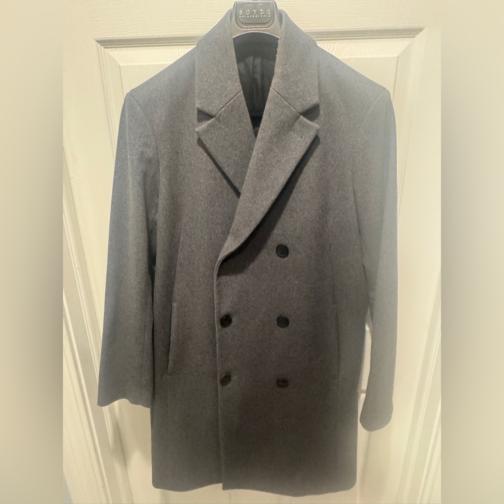Theory Wool Melton Double-Breasted Long Top Coat